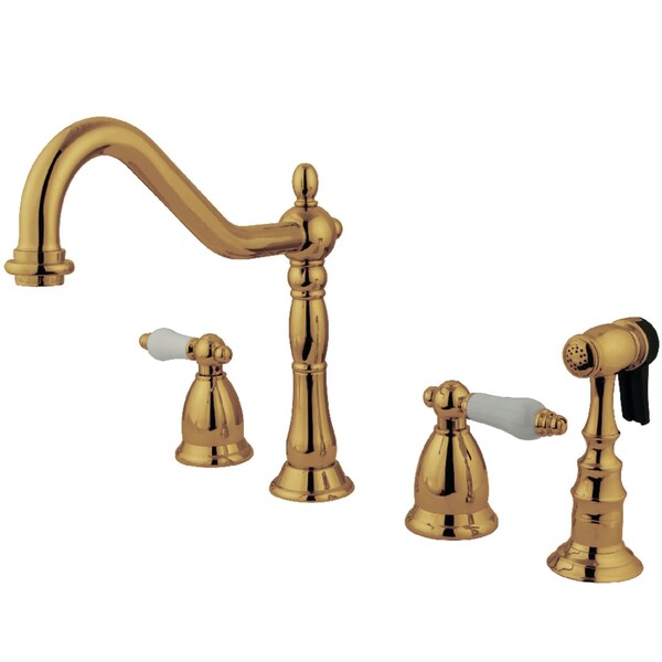 KS1792PLBS Widespread Kitchen Faucet, Polished Brass